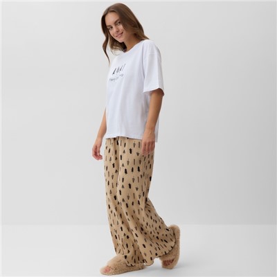 Пижама новогодняя женская (футболка, брюки) KAFTAN «Елки», размер 52-54