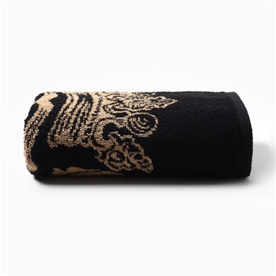 Полотенце махровое Этель «Николай», 50×90 см, 100% хлопок, 420 г/м², чёрное