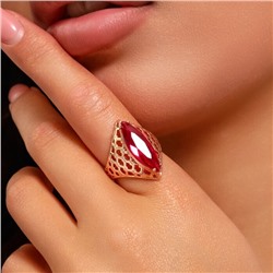 Кольцо 18 р коллекция Дубайское золото, покрытие позолота, вставка: крупный фианит, цвет: малиновый, арт.314.744-18