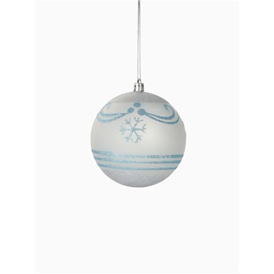 Ёлочные игрушки «Снежный вальс», шары новогодние, d=10 см, набор 4 шт., синий/белый