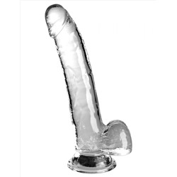 Прозрачный фаллоимитатор с мошонкой на присоске 9’’ Cock with Balls - 24,8 см.