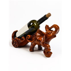 Подставка под бутылку TAKE IT EASY «Слон», полистоун под дерево, 34×13×20 см