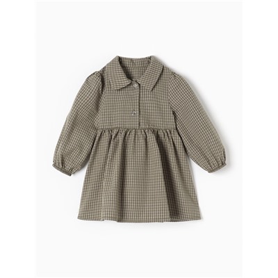 Платье для девочки «Крошка Я. Клетка», рост 74-80 см, зелёное