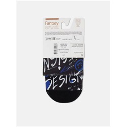 Полиамидные CONTE FANTASY Плотные носки с черным мыском и рисунком «Art Design»