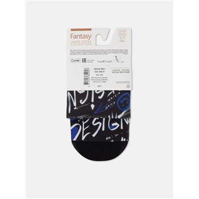 Полиамидные CONTE FANTASY Плотные носки с черным мыском и рисунком «Art Design»