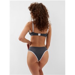 Комплект нижнего белья женский (топ, трусы) Collorista, тёмно-серый, размер 46-48