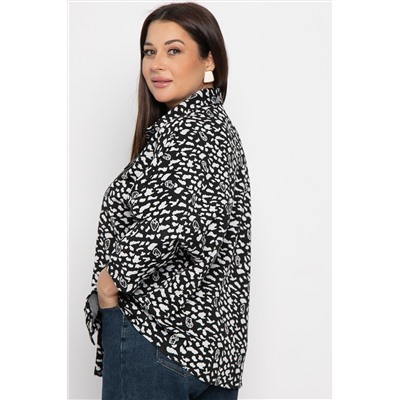 Рубашка Сладкий поцелуй (черно-белая) Б14984-4М