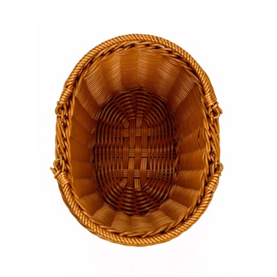 Корзина плетёная для хранения, 25×19×15 см, ручка h=17 см, пластиковая, коричневая