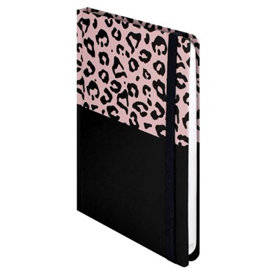 Ежедневник недатированный А5 192 стр. 71541 "ЛЕОПАРД РОЗОВЫЙ" клетка, на резинке Феникс