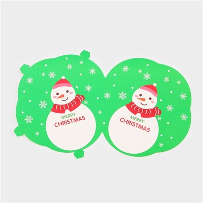 Подарочная новогодняя коробка, складная фигурная «Звезда снеговик» 7×5.5×2 см