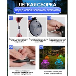 Светодиодный уличный светильник на солнечной батарее для сада, дачи, садовый декор, Solar, 7 цветов , фонтан, 1 штука