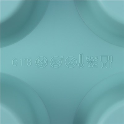 Форма для выпечки «Фигуры. Круг», 32.5×18.5×4 см, 6 ячеек, (7×7×4 см), бирюзовая