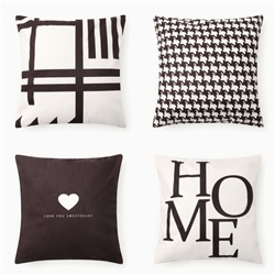 Наволочки декоративные набор 4 шт. «Этель» HOME, 40×40 см, велюр