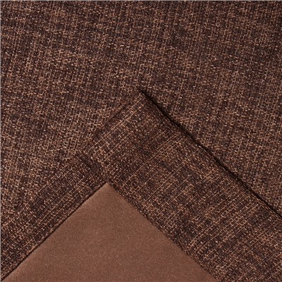 Штора блэкаут портьерная «Этель» Natural, 250×265 см, коричневая, рогожка 275 г/м²