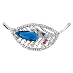 Брошь, синт.сапфир, FYN-0156