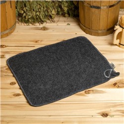 Набор для бани «Лётчик», 3 предмета: шапка, коврик, рукавица, шерсть 30%, полиэфир 70%, серый, «Добропаровъ»