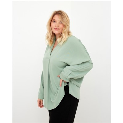 Блузка женская MIST plus-size, размер 52, зелёная