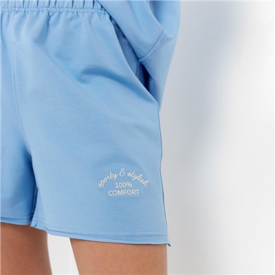 Костюм женский (футболка, шорты) MINAKU, размер 46, голубой