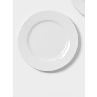 Тарелки Magistro Basic bistro, d=22 см, набор 6 шт., фарфор, белые
