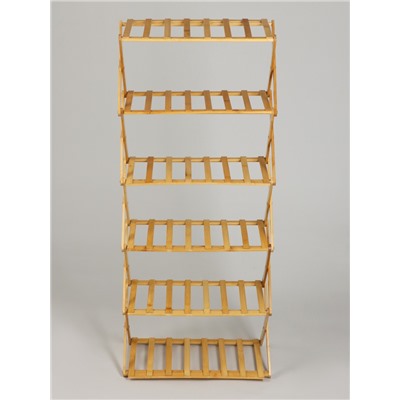 Подставка для цветов Greengo, 6 полок, 50×25×110 см, напольная, бамбук