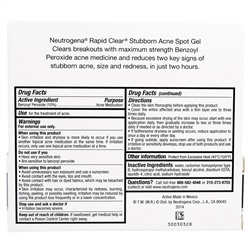Neutrogena, Rapid Clear, гель от прыщей, максимальная сила, 28 г (1 унция)