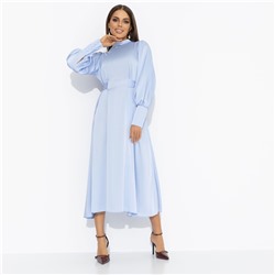 Платье с объемными рукавами, Притяжение элегантности (голубая симфония)