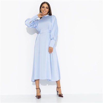 Платье с объемными рукавами, Притяжение элегантности (голубая симфония)