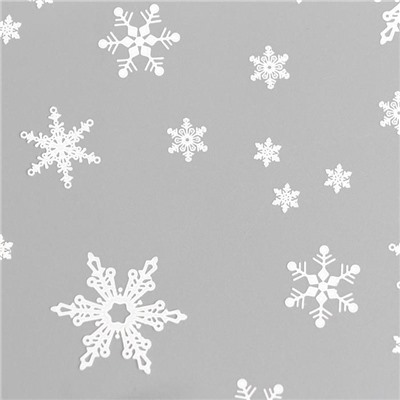 Пленка глянцевая новогодняя «Снежинки», белая, 0.7×8.2 м, 40 мкм, 200 г