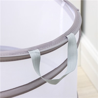 Корзина для белья складная Доляна, 35×35×43 см, серая