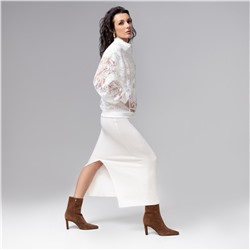 Бомбер кружевной с вышивкой, Секрет смелости (белоснежный)