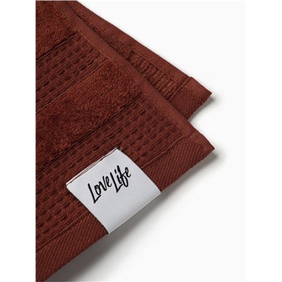 Полотенце махровое LoveLife «Макан» 70×130 см, коричневое, 100% хлопок, 480 г/м²