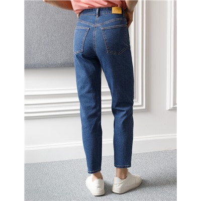 Джинсы мом фит из мягкой эластичной джинсы 13,5OZ