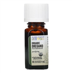 Aura Cacia, чистое эфирное масло, органический орегано, 7,4 мл (0,25 жидк. унции)