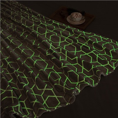 Плед светящийся в темноте «Этель. Геометрия», 150×200 см, корал-флис