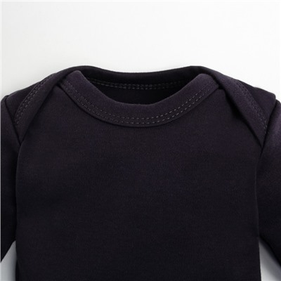 Боди детское «Крошка Я» BASIC LINE, рост 62-68 см, тёмно-серое