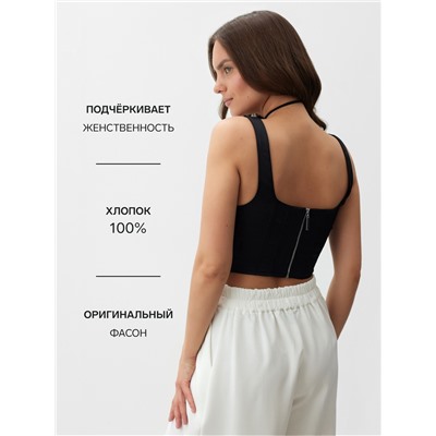 Корсет женский атласный MIST, размер XS, чёрный