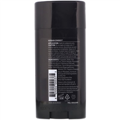 Herban Cowboy, Deodorant, Dusk, 2.8 oz (80 g)