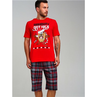 Комплект для мужчин: фуфайка (футболка) трикотажная, шорты текстильные