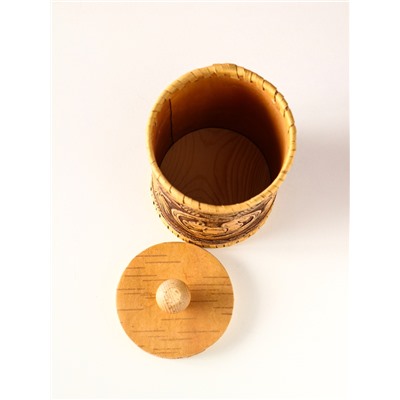 Туес с кантами «Лесная красавица», банка для хранения, береста