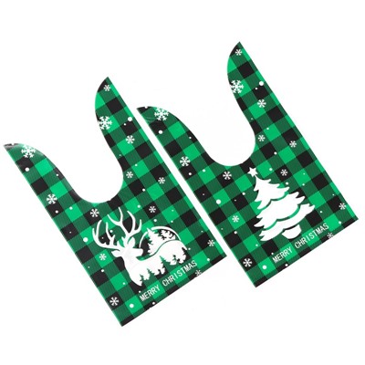 Пакет полиэтиленовый подарочный новогодний, с ушками «Клетка зелёная», МИКС, 13×23 см