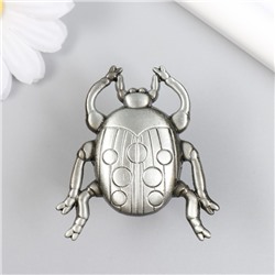 Ручка для шкатулки металл «Божья коровка», состаренное серебро, 4.8×4.3 см