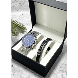 Подарочный набор для мужчины часы и браслет + коробка #22853344