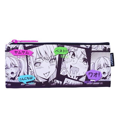 Пенал "Anime Comix" 21,5x9x1 см, плоский для 35 предметов, на молнии, искусственная кожа до -40C с антивандальной фактурой, с подкладом