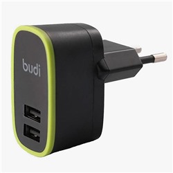 Адаптер Сетевой budi M8J056E(NC) (повр. уп.) 2USB 2,4A/10W (black)