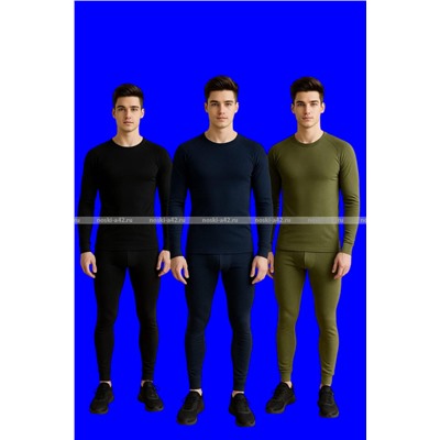 1 комплект - Термобелье мужское с начесом Узбекистан цвет ХАКИ