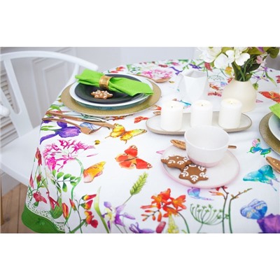 Скатерть «Этель. Луговые цветы» d=150 см, 100% хлопок, саржа 190 г/м²