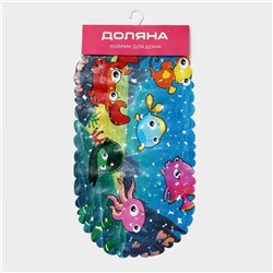 Коврик противоскользящий в ванну Доляна «Яркие рыбы», на присосках, 35×68 см