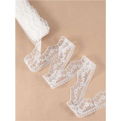 Кружево на сетке, 40 мм, 11±1 м, айвори