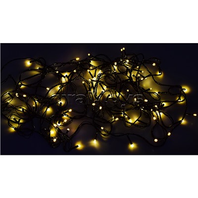 Электрогирлянда светодиодная 10 м, 100 ламп, теплый