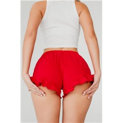 Шорты женские домашние с рюшей (Малиновый)
